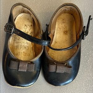 Elegant Black Kids Dress Shoes with Bow